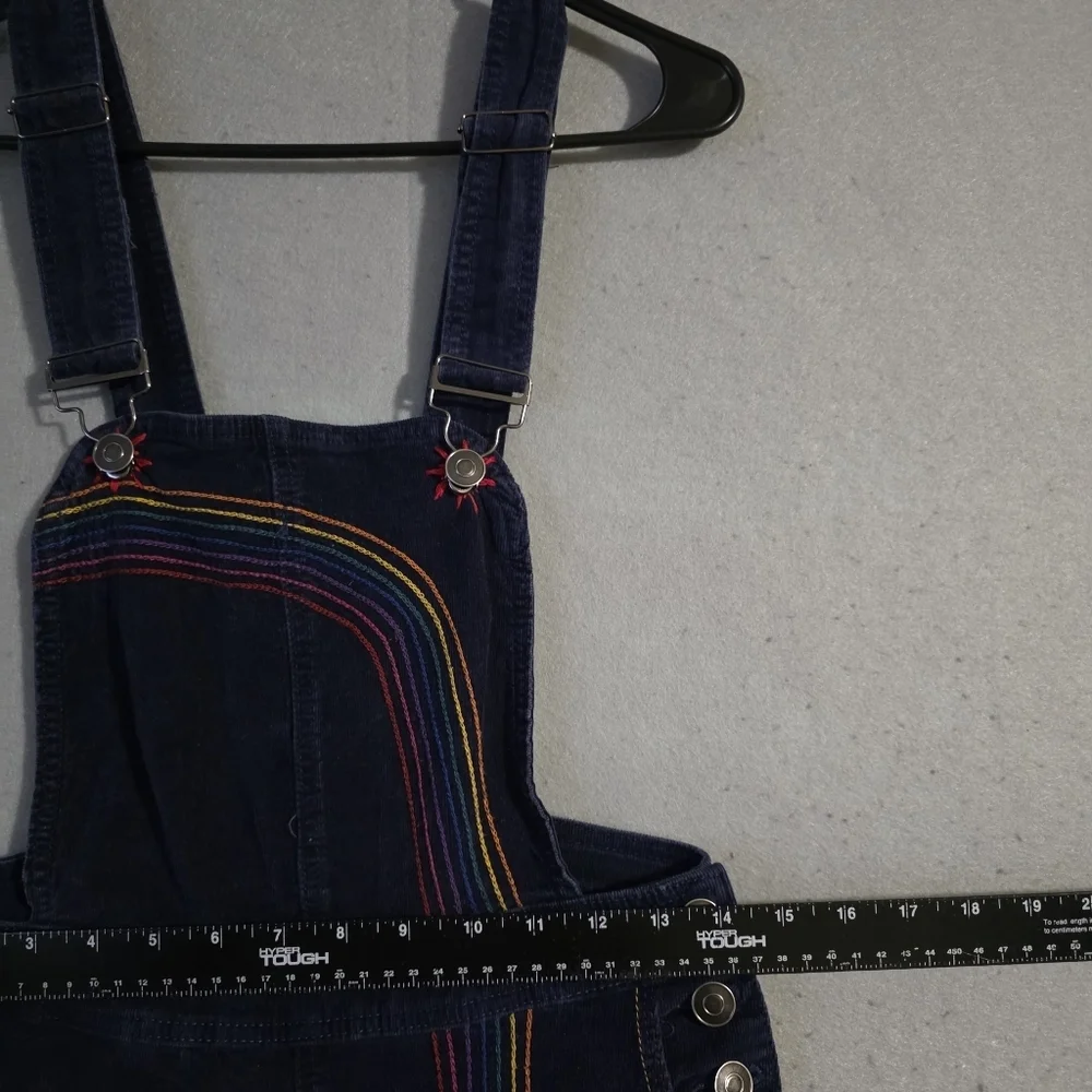 Modcloth Womens Rainbow With Me Corduroy Denim Overalls Size 8